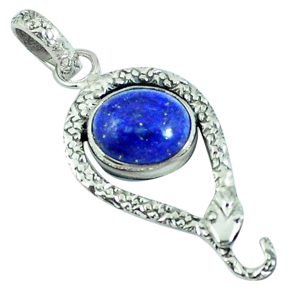 925 sterling silver natural blue lapis lazuli snake pendant jewelry m67519