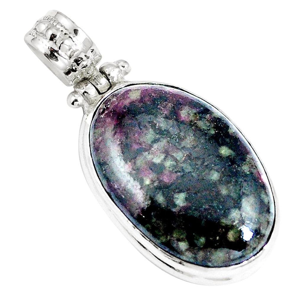 Natural pink eudialyte 925 sterling silver pendant jewelry m67930