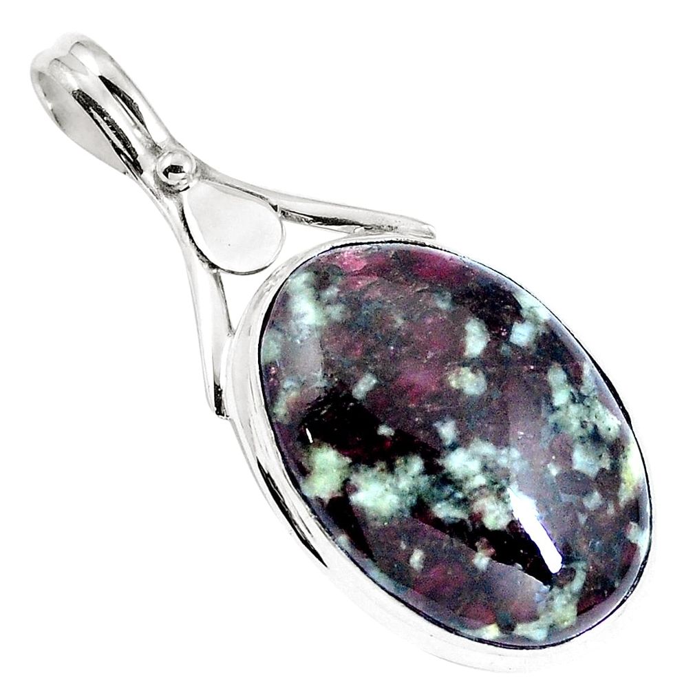 925 sterling silver natural pink eudialyte oval pendant jewelry m67935