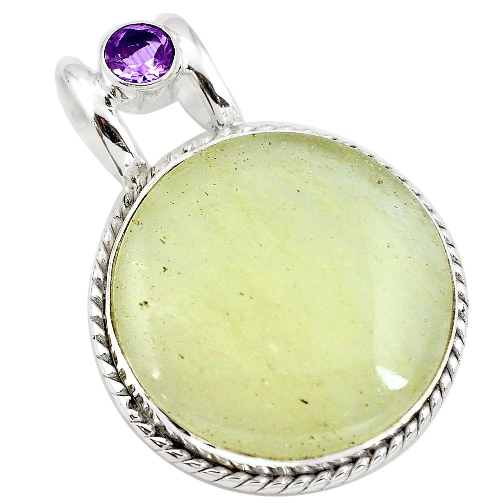 20.35cts natural libyan desert glass (gold tektite) 925 silver pendant m68265