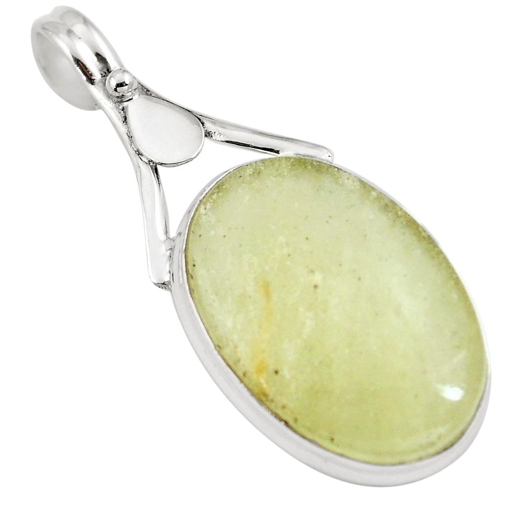 16.49cts natural libyan desert glass (gold tektite) 925 silver pendant m68300