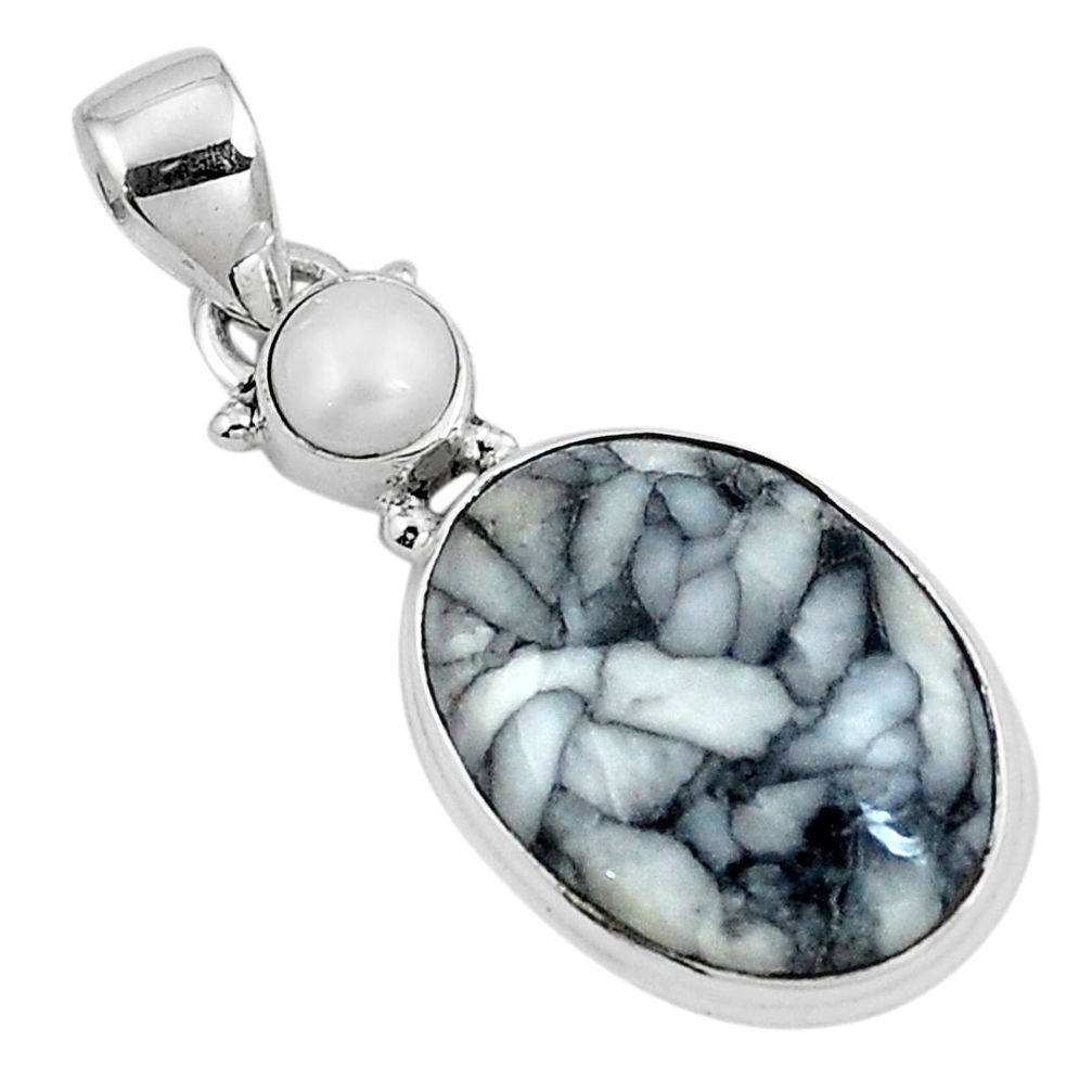 925 sterling silver natural white pinolith pearl pendant jewelry m68590