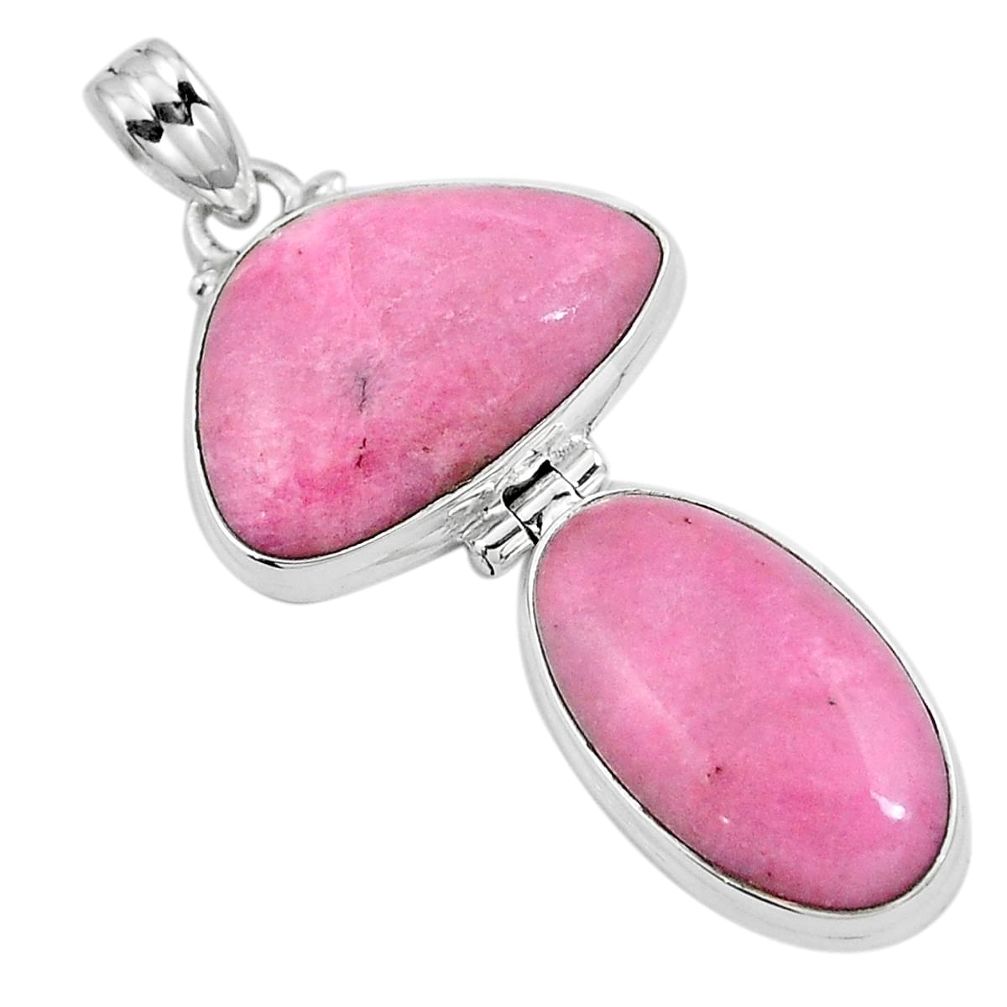 Natural pink petalite 925 sterling silver pendant jewelry m68601