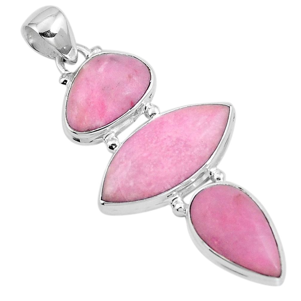 Natural pink petalite 925 sterling silver pendant jewelry m68609