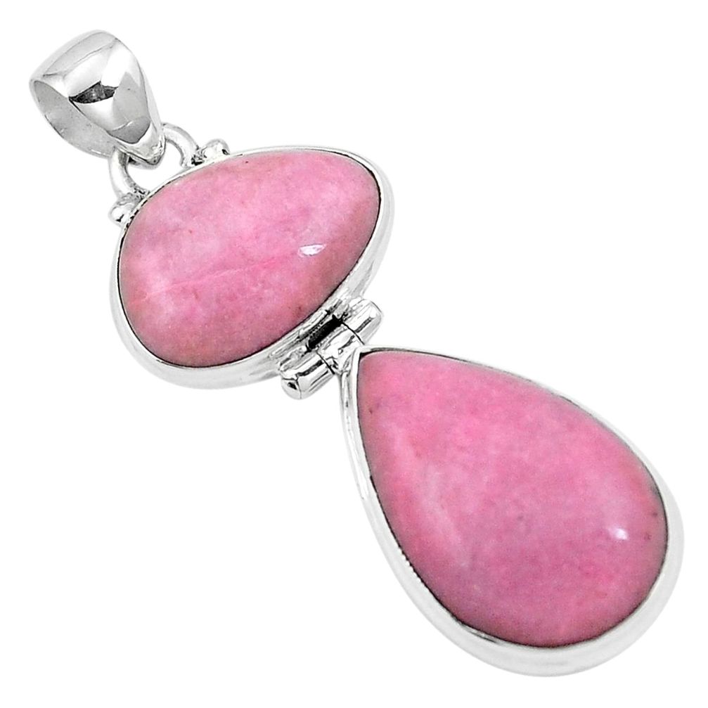 Natural pink petalite 925 sterling silver pendant jewelry m68620
