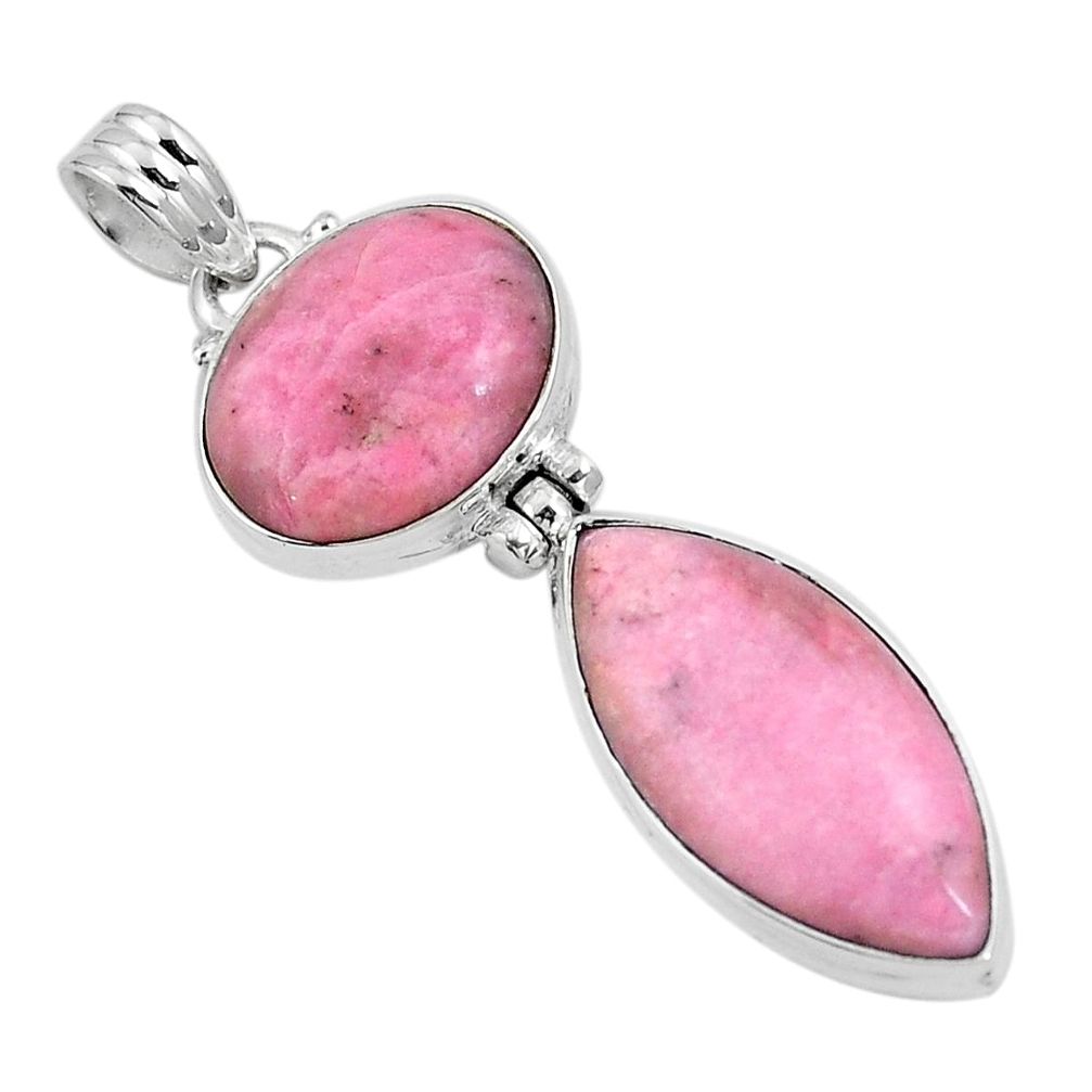Natural pink petalite 925 sterling silver pendant jewelry m68626