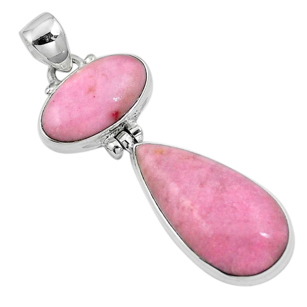 Natural pink petalite 925 sterling silver pendant jewelry m68629