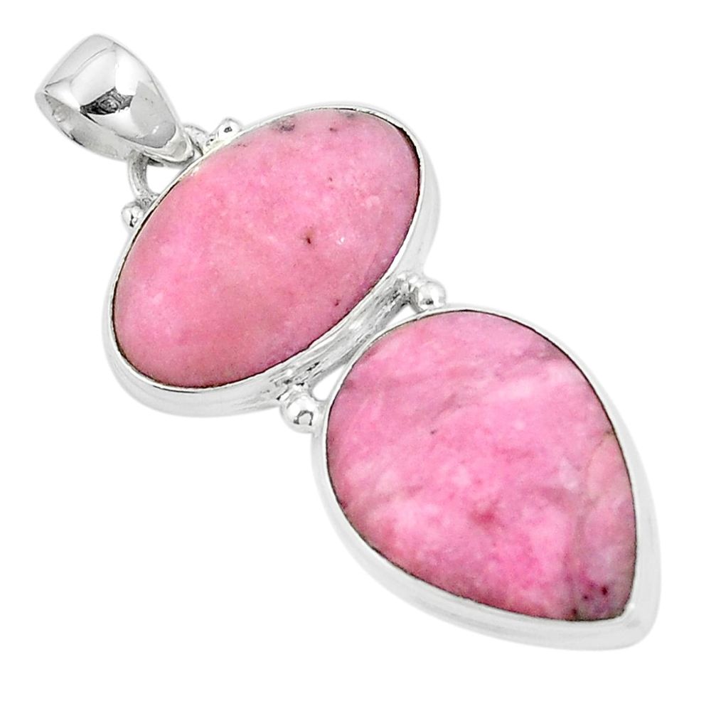 925 sterling silver natural pink petalite pear pendant jewelry m68636
