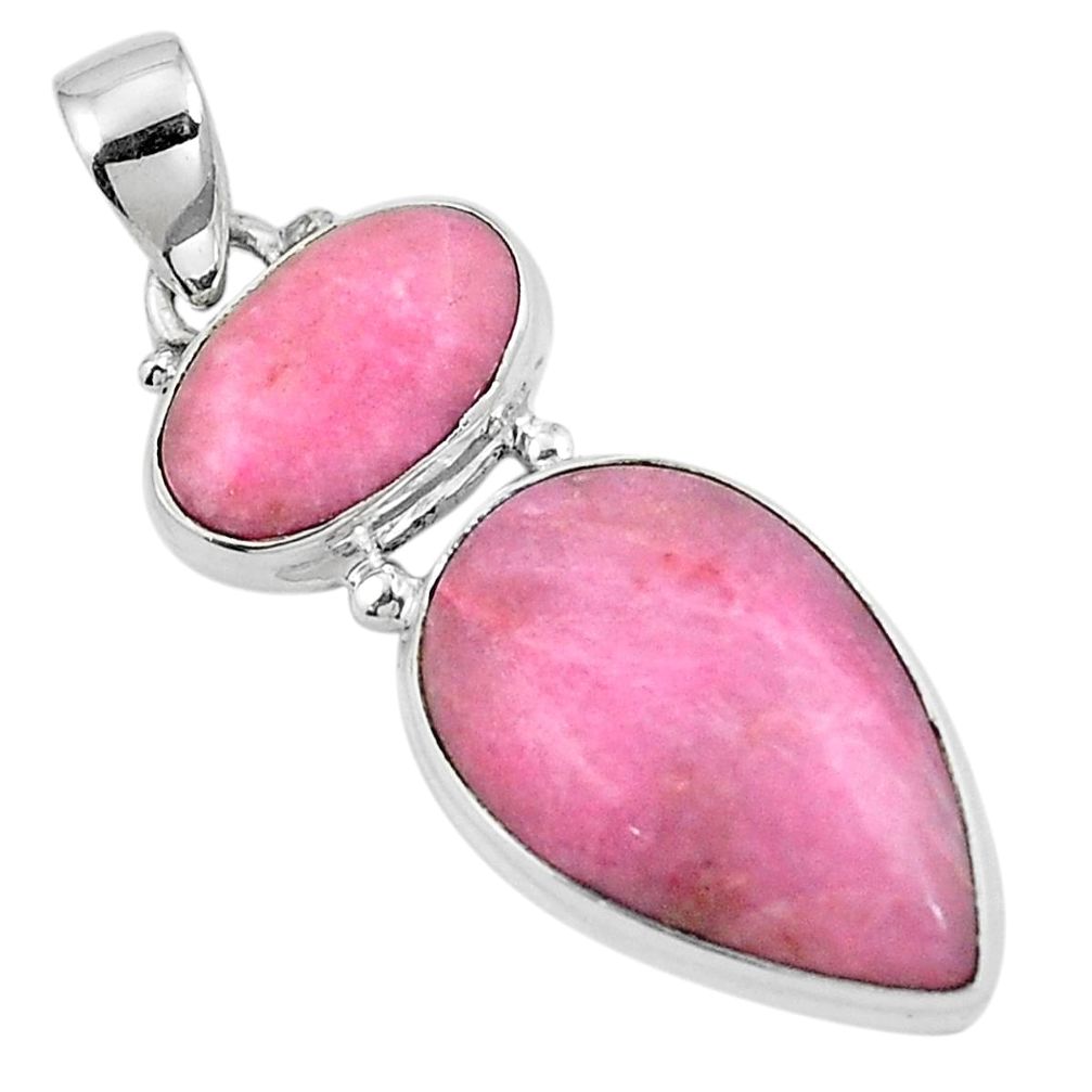 Natural pink petalite 925 sterling silver pendant jewelry m68639