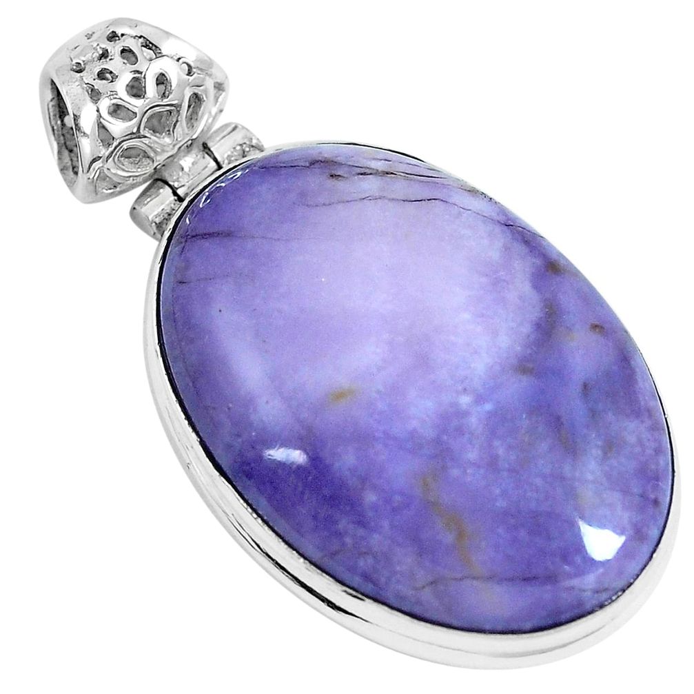 Natural purple tiffany stone 925 sterling silver pendant jewelry m70050