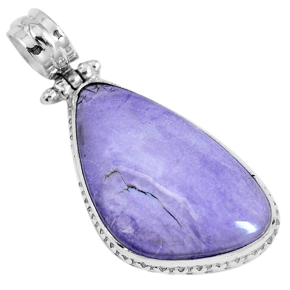 Natural purple tiffany stone 925 sterling silver pendant jewelry m70053