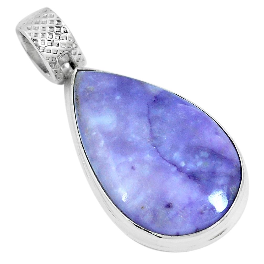 Natural purple tiffany stone 925 sterling silver pendant jewelry m70057