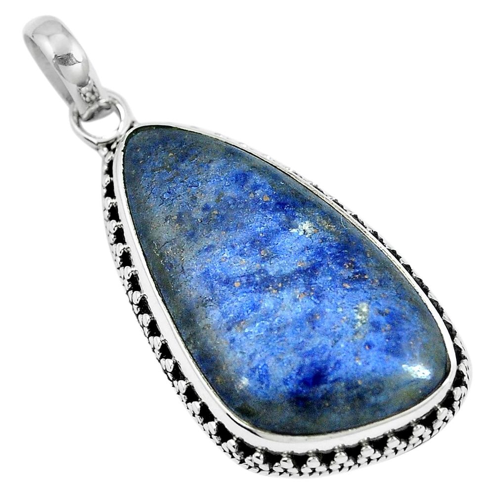 Natural blue dumortierite 925 sterling silver pendant jewelry m70077