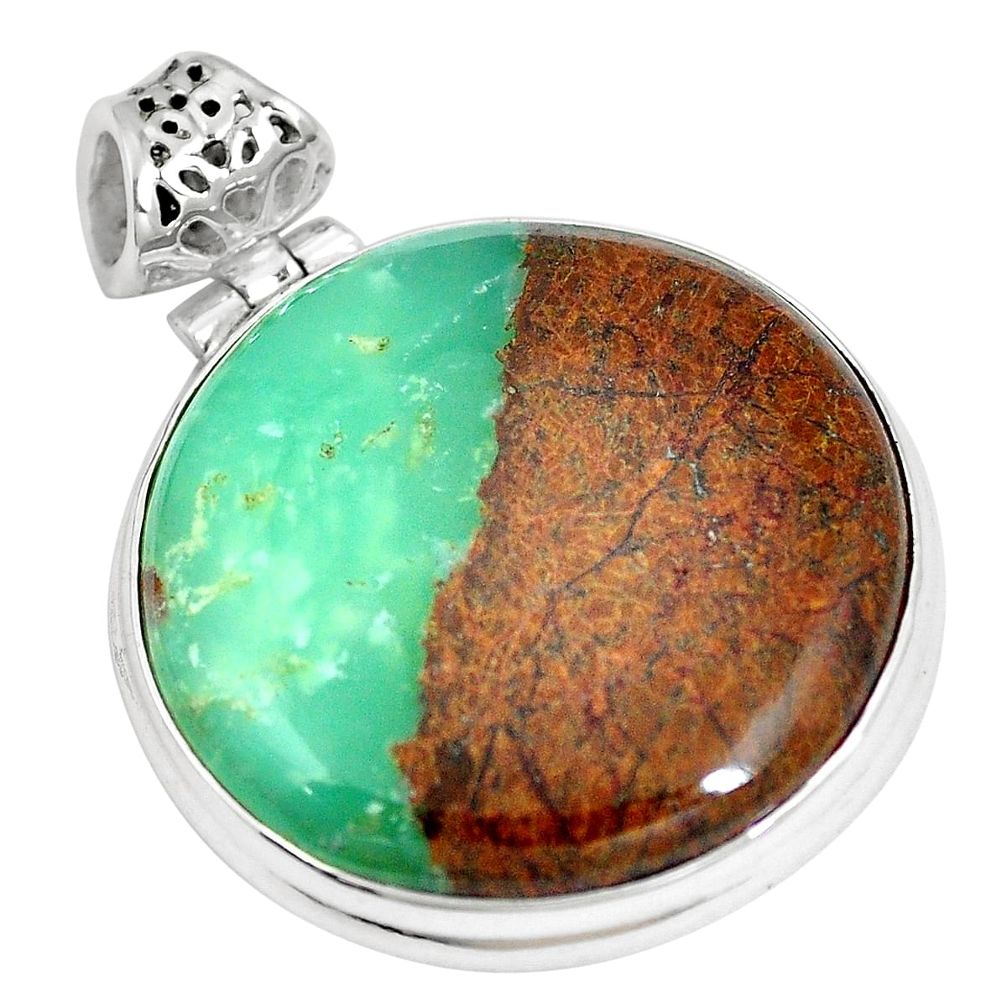 925 sterling silver natural brown boulder chrysoprase pendant jewelry m70532