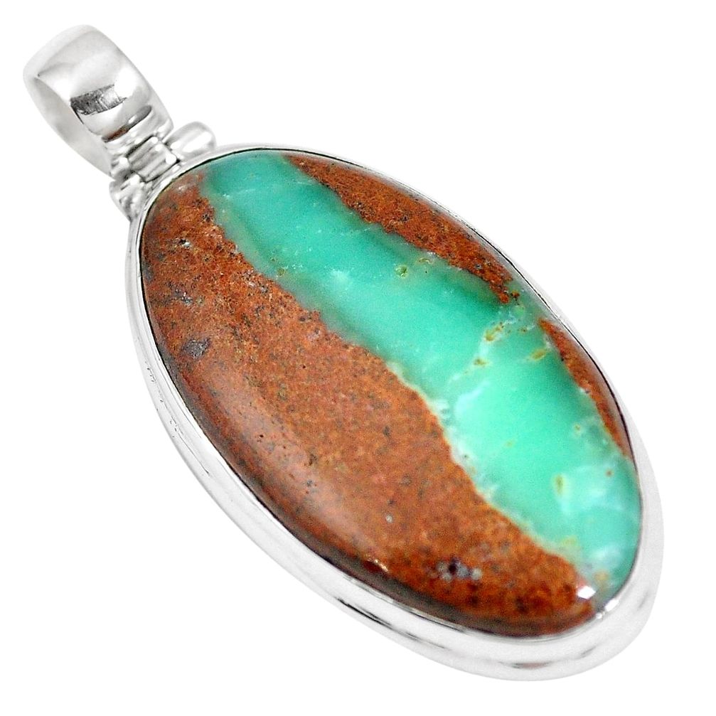 925 sterling silver natural brown boulder chrysoprase pendant jewelry m70538