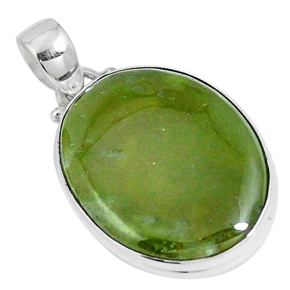 Natural green vasonite 925 sterling silver pendant jewelry m71081