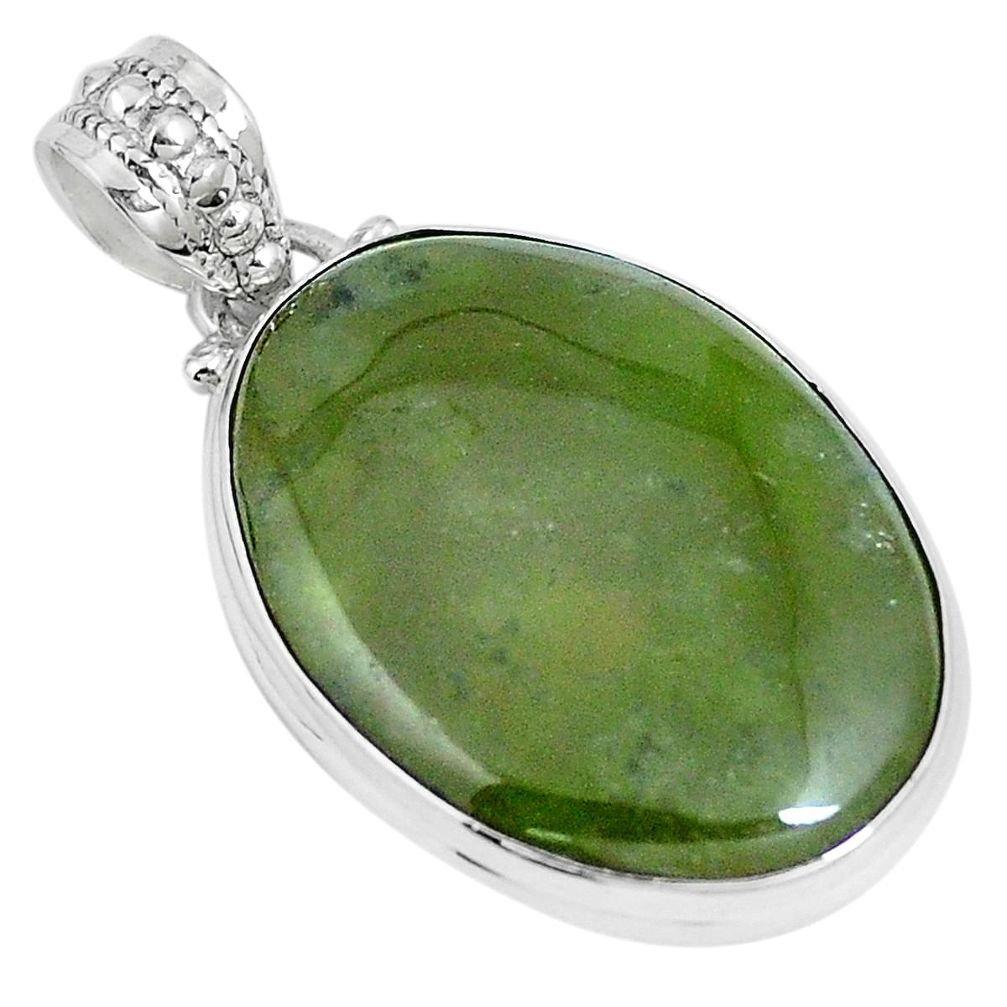 Natural green vasonite 925 sterling silver pendant jewelry m71082