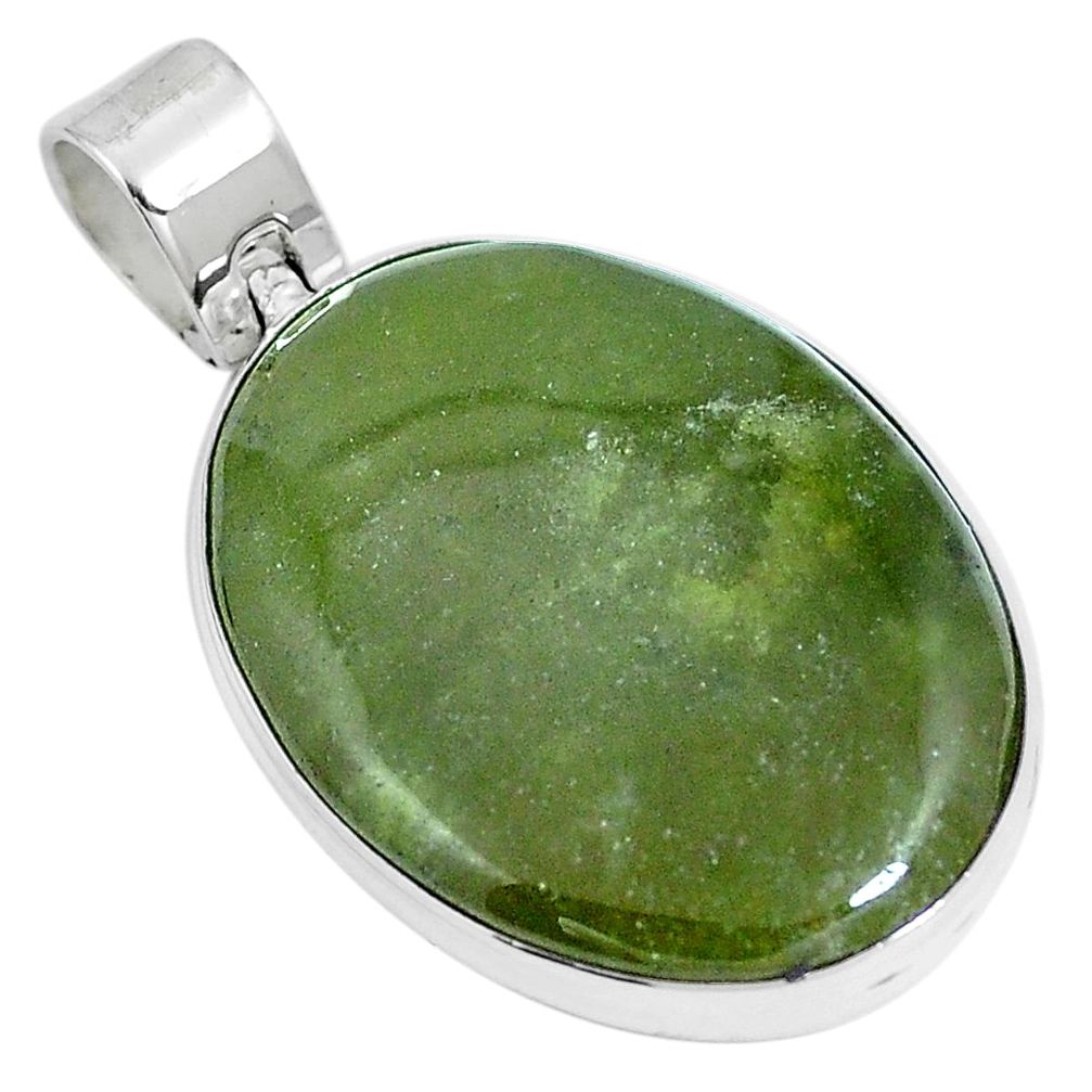 Natural green vasonite 925 sterling silver pendant jewelry m71086