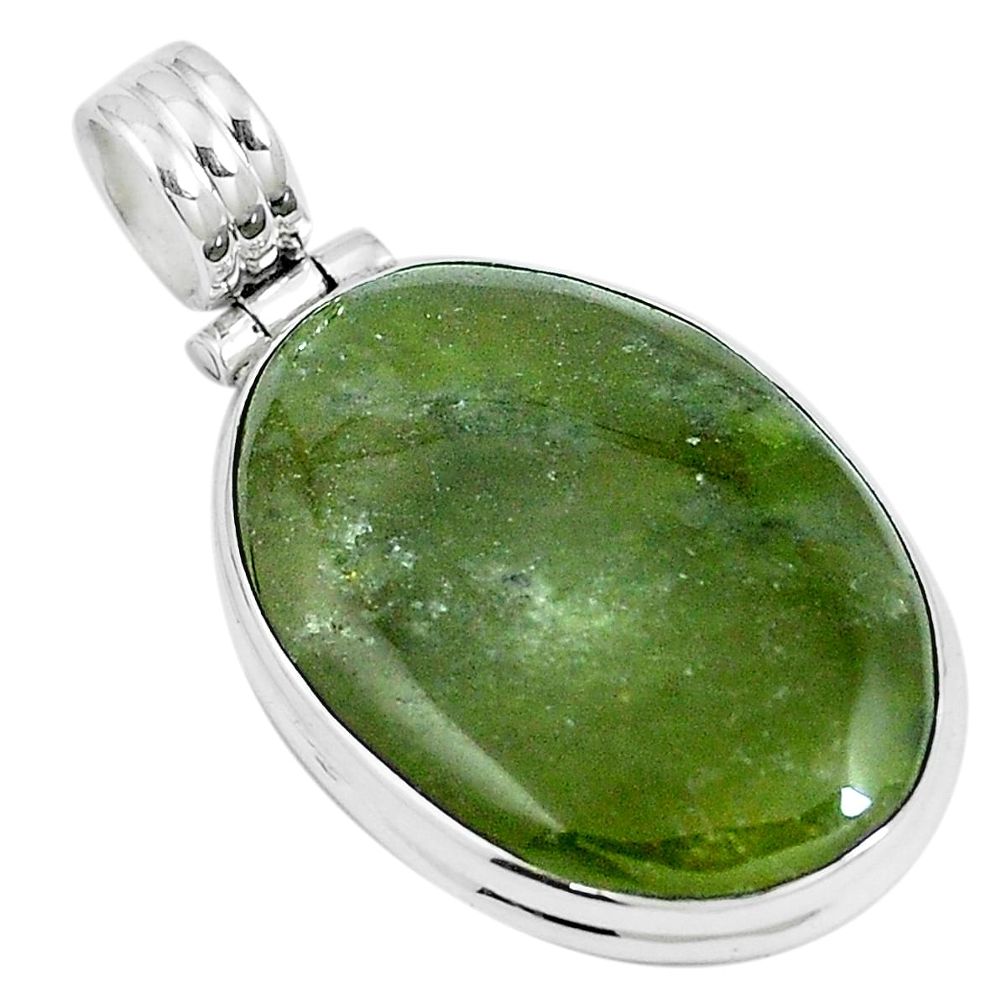 Natural green vasonite 925 sterling silver pendant jewelry m71087