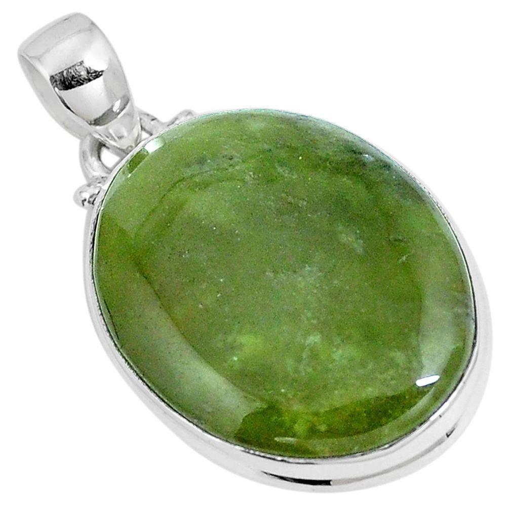 Natural green vasonite 925 sterling silver pendant jewelry m71089