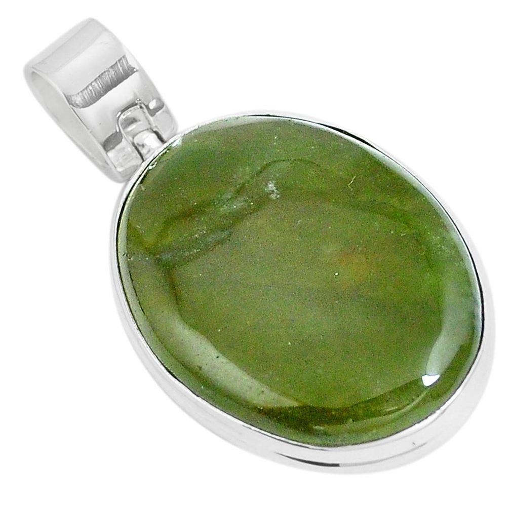 Natural green vasonite 925 sterling silver pendant jewelry m71099