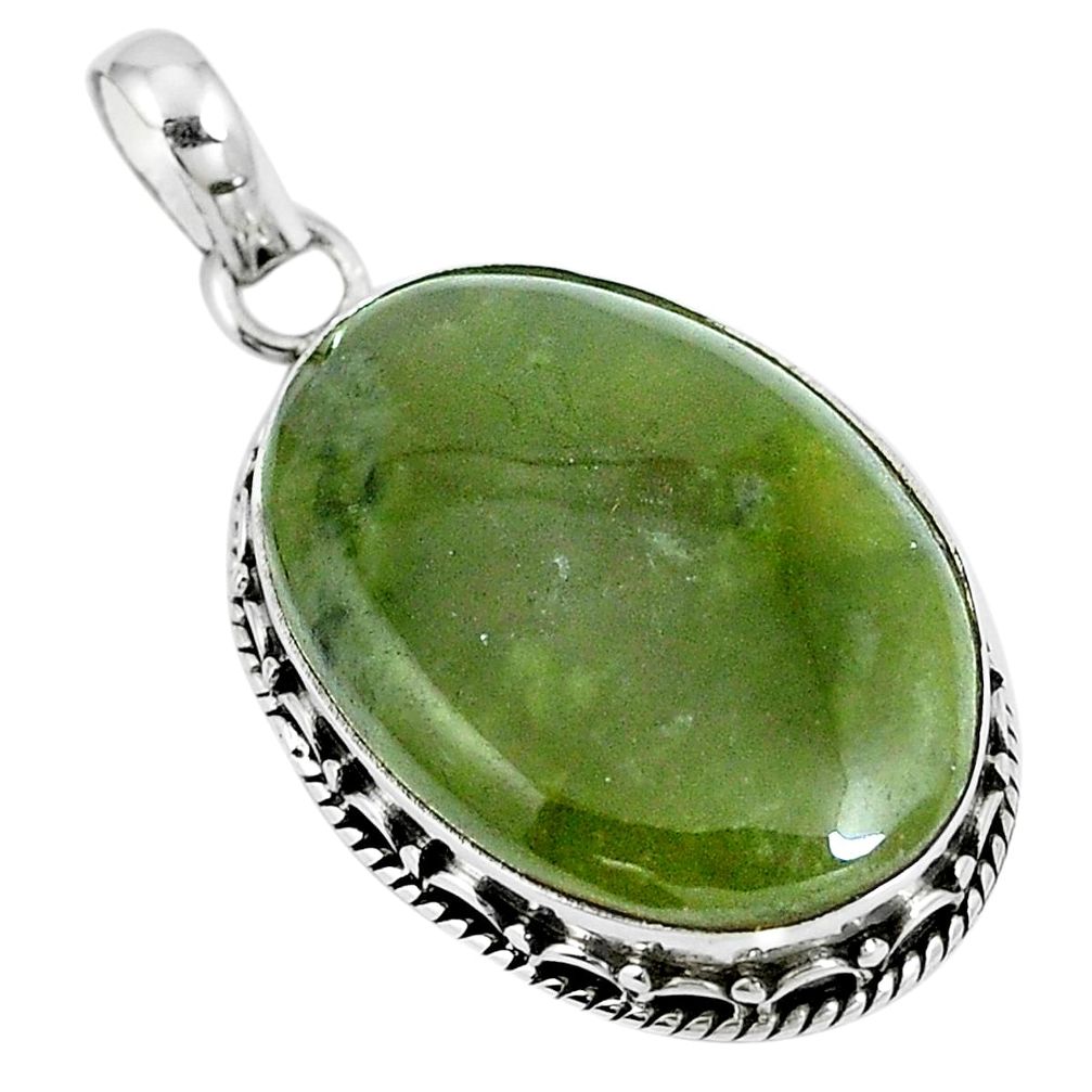 Natural green vasonite 925 sterling silver pendant jewelry m71101