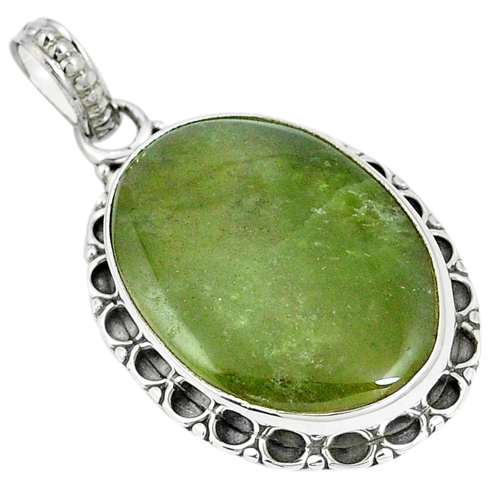 Natural green vasonite 925 sterling silver pendant jewelry m71107