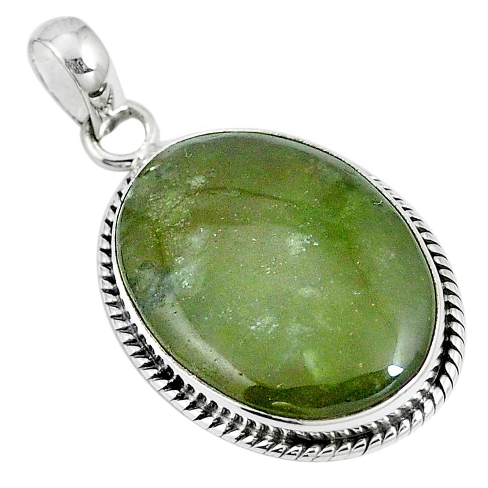 Natural green vasonite 925 sterling silver pendant jewelry m71119