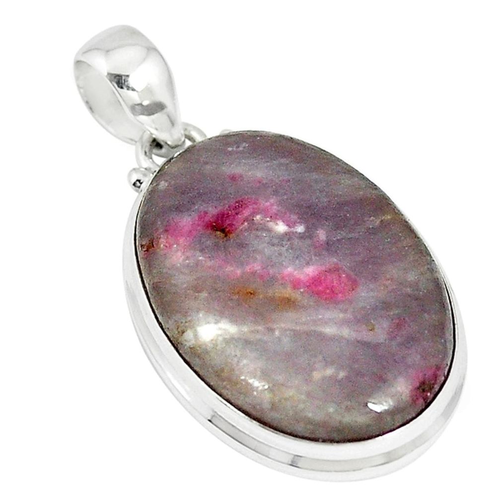 Natural purple lepidolite 925 sterling silver pendant jewelry m7131