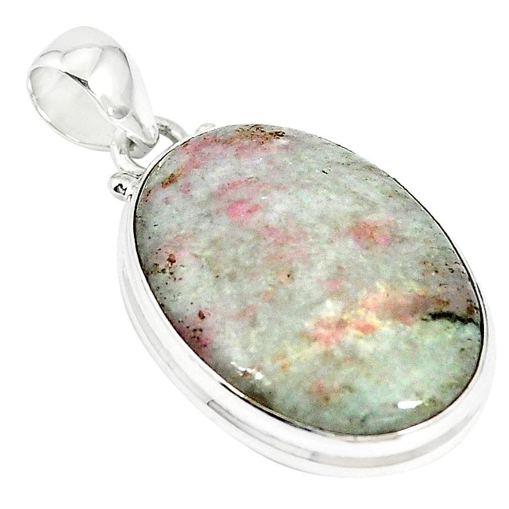 925 sterling silver natural purple lepidolite oval pendant jewelry m7136