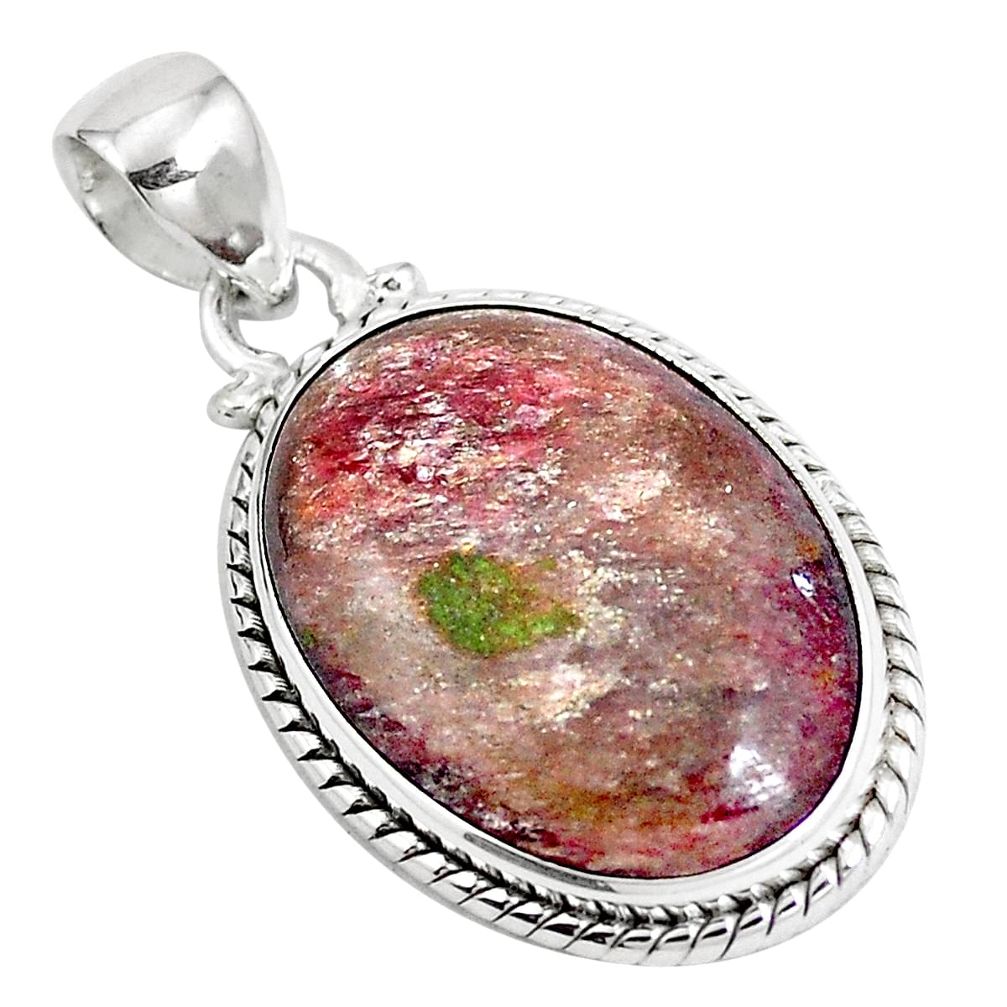 Natural purple muscovite 925 sterling silver pendant jewelry m71625