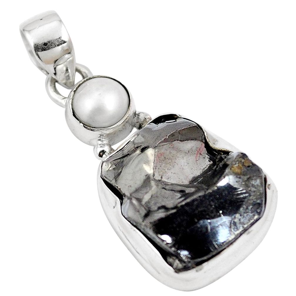 925 sterling silver natural brown boulder opal white pearl pendant m72913