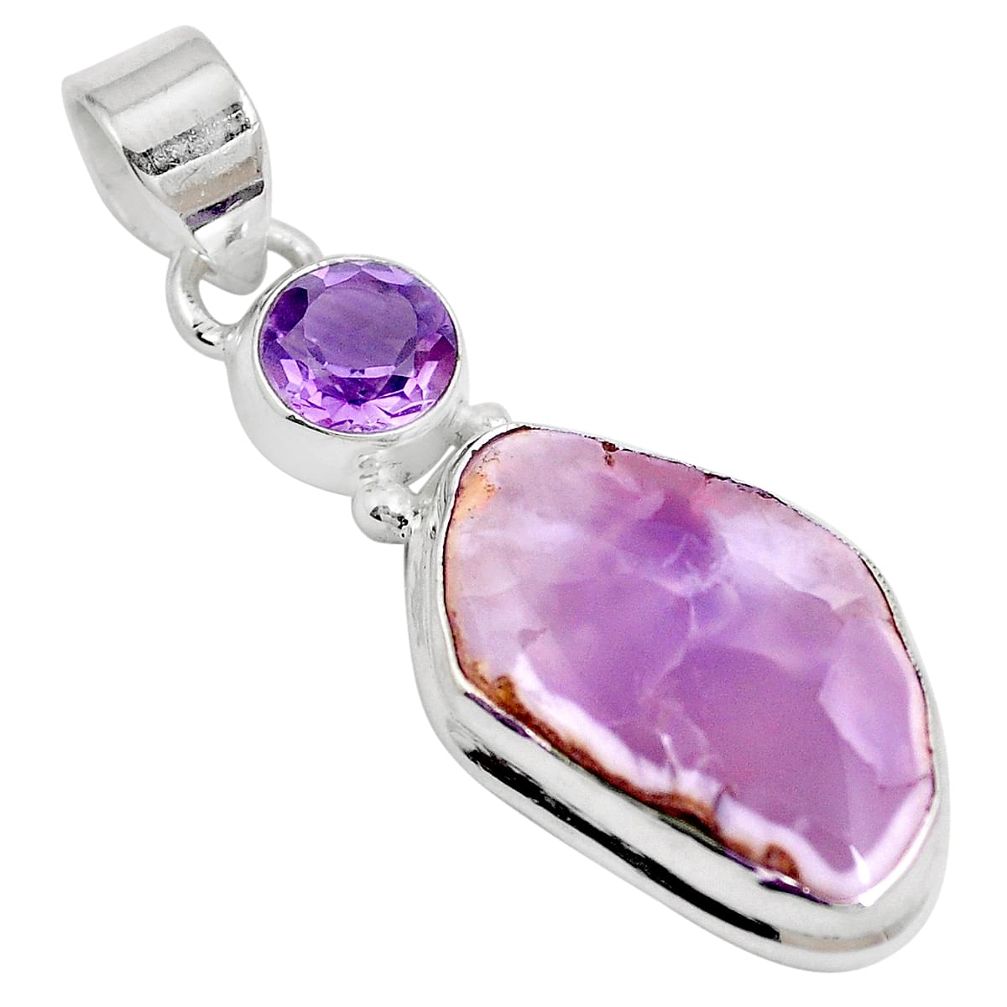 Natural purple opal amethyst 925 sterling silver pendant jewelry m72983