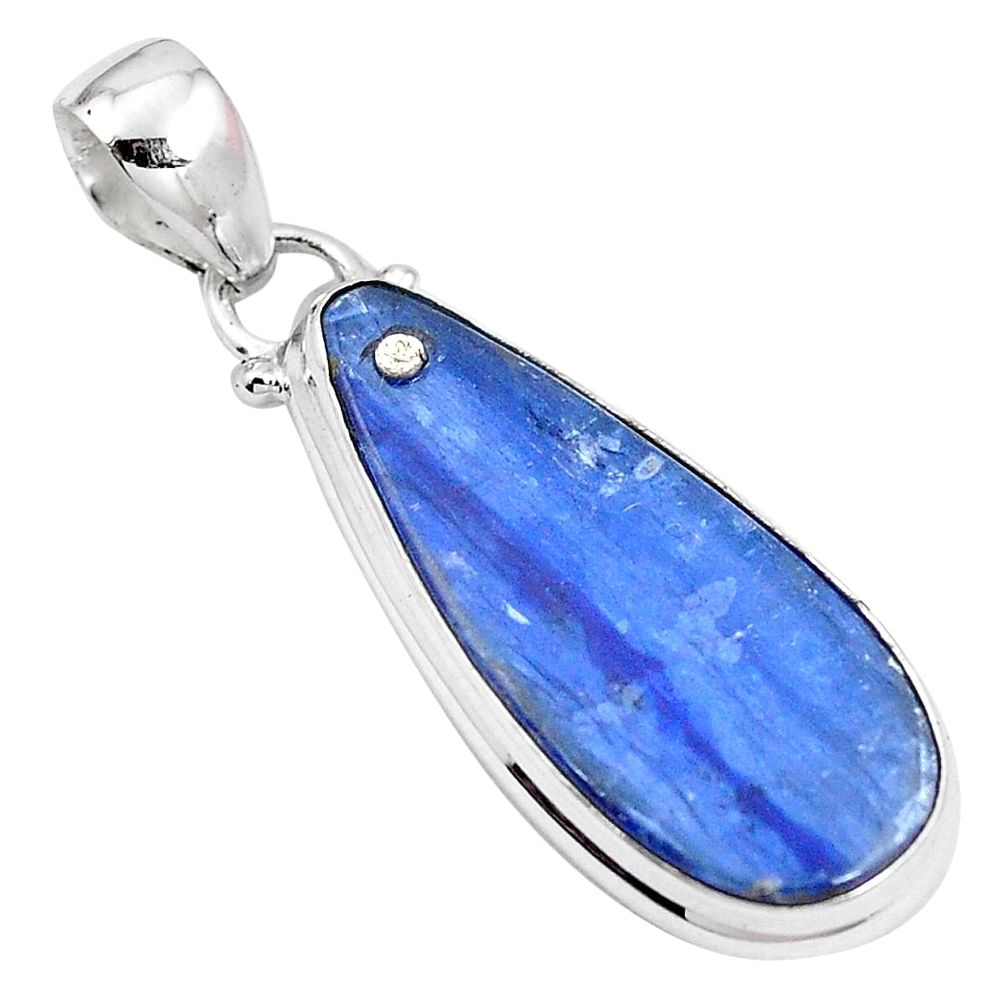 Natural blue kyanite 925 sterling silver pendant jewelry m73645