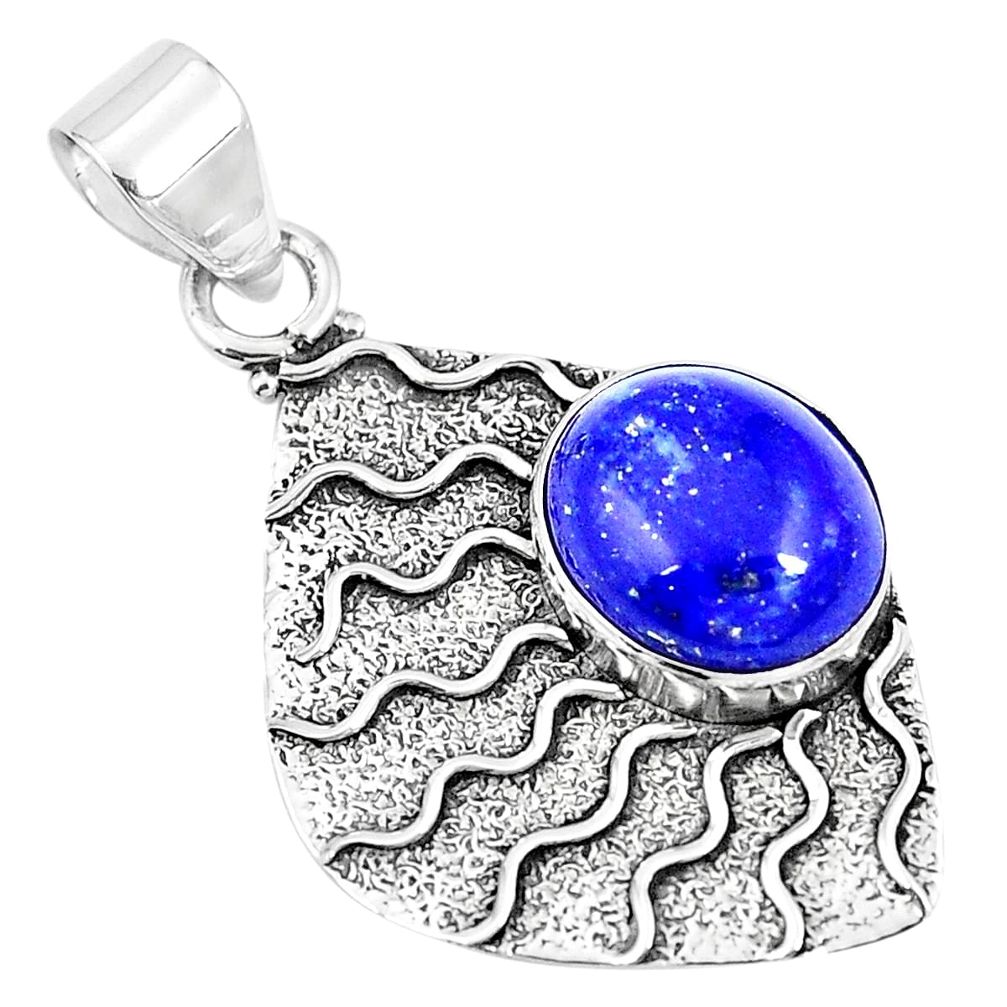 Natural blue lapis lazuli 925 sterling silver pendant jewelry m73767