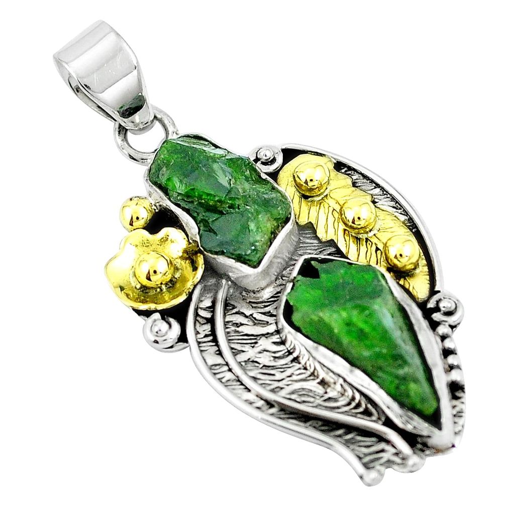 925 silver victorian green chrome diopside rough pendant jewelry m75154