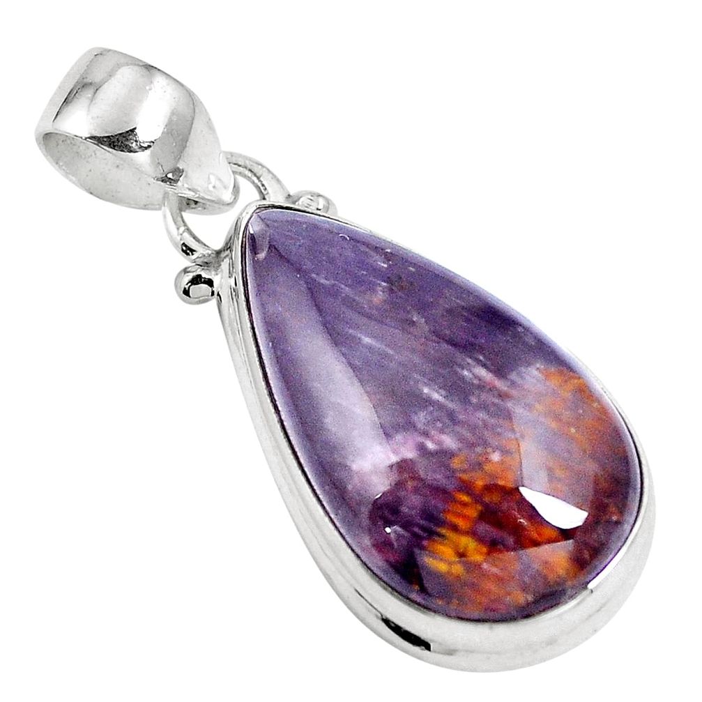 Natural purple cacoxenite super seven (melody stone) 925 silver pendant m76134