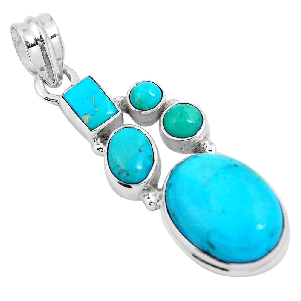 925 sterling silver green arizona mohave turquoise pendant jewelry m76199