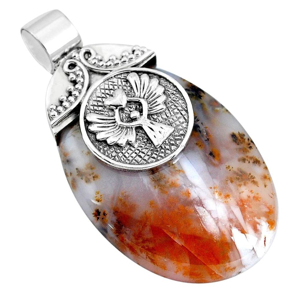 925 silver natural scenic russian dendritic agate pendant jewelry m76839