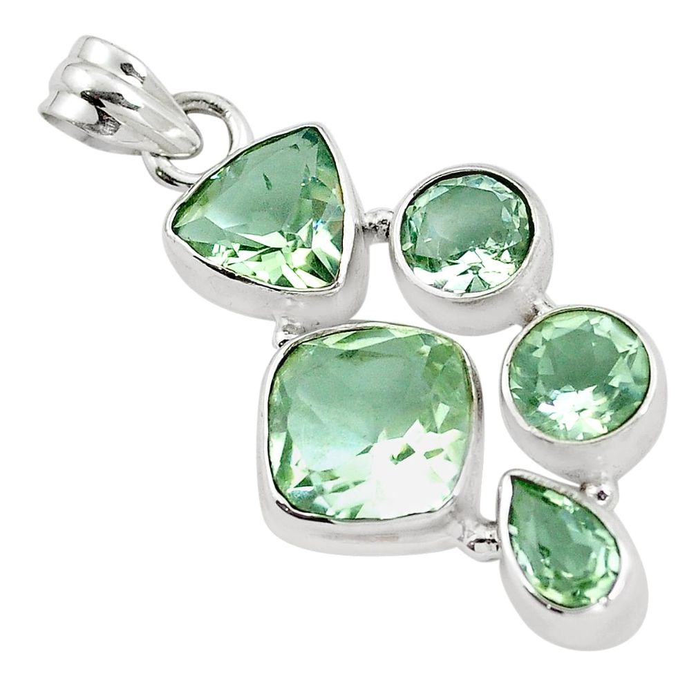 Natural green amethyst 925 sterling silver pendant jewelry m77244