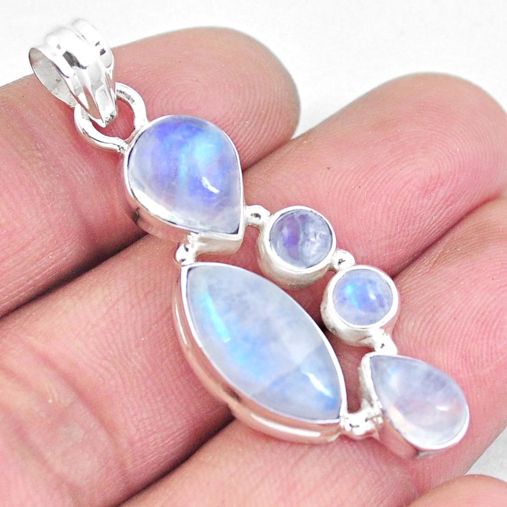 925 sterling silver natural rainbow moonstone pendant jewelry m77284