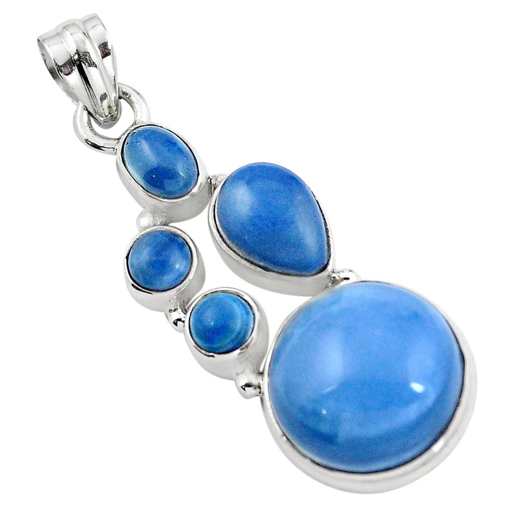 Natural blue owyhee opal 925 sterling silver pendant jewelry m77327
