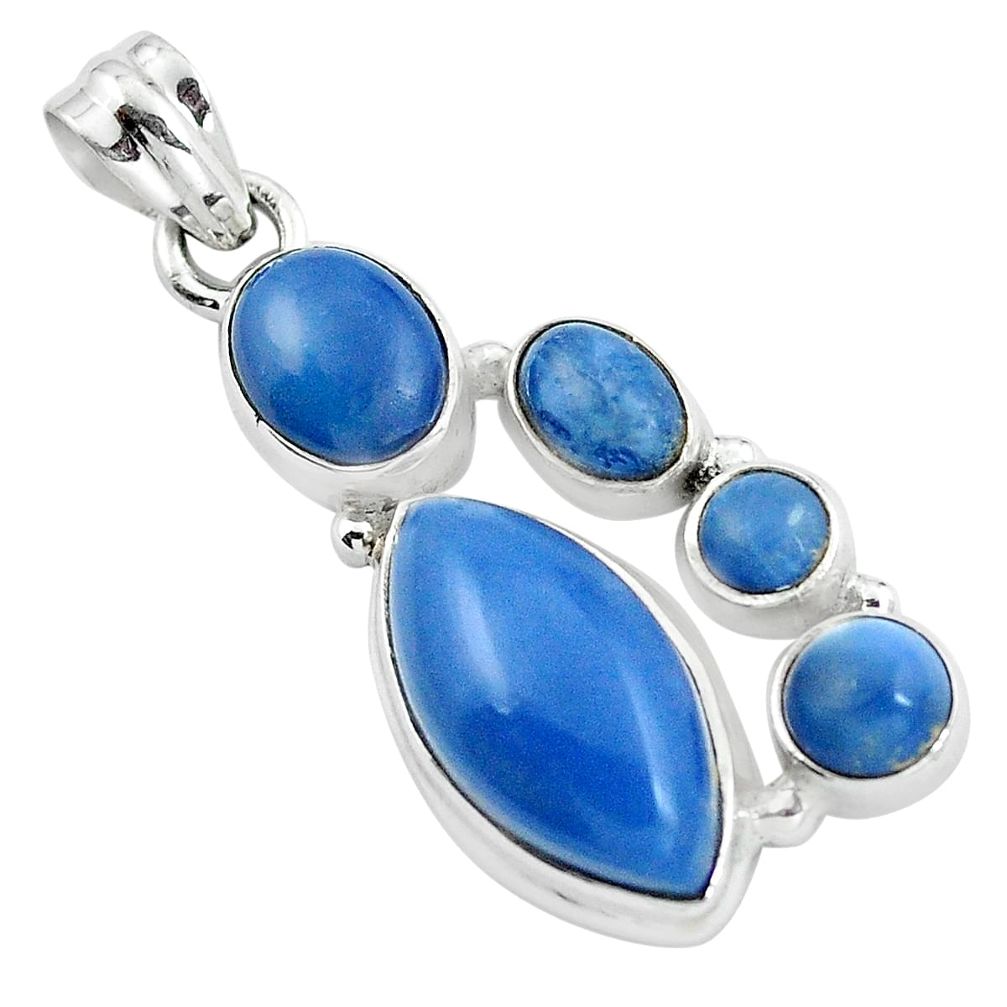 Natural blue owyhee opal 925 sterling silver pendant jewelry m77328
