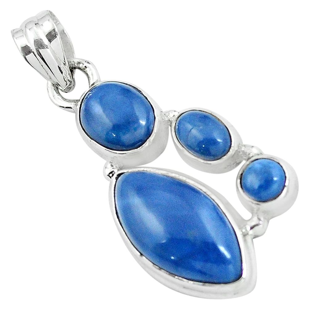 Natural blue owyhee opal 925 sterling silver pendant jewelry m77330