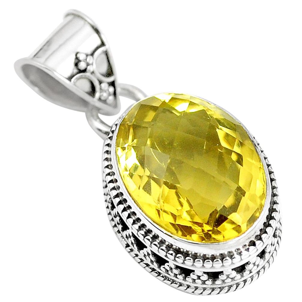 13.57cts natural golden imperial topaz 925 sterling silver pendant m78391