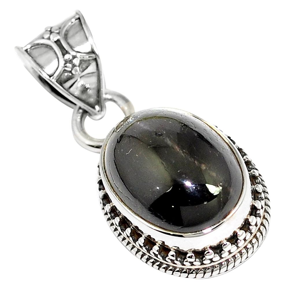 10.53cts natural black star 925 sterling silver pendant jewelry m78400