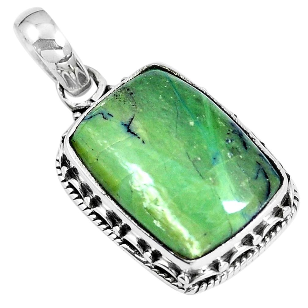 Natural green swiss imperial opal 925 sterling silver pendant jewelry m78509