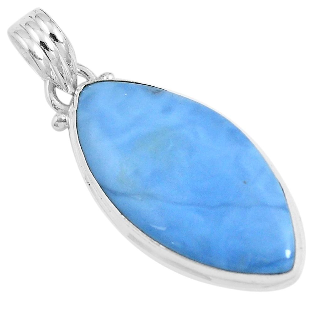 Natural blue owyhee opal 925 sterling silver pendant jewelry m78716