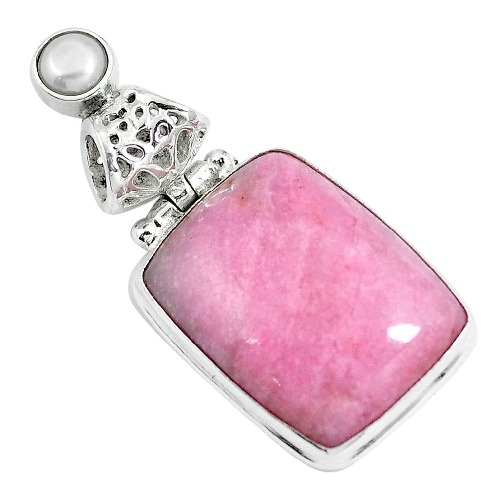 Natural pink petalite pearl 925 sterling silver pendant jewelry m78838