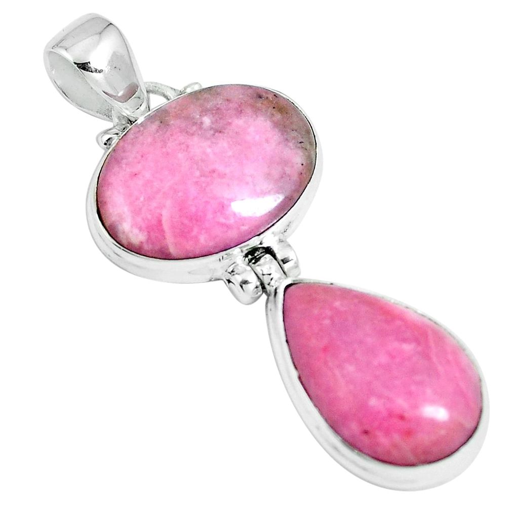 Natural pink petalite 925 sterling silver pendant jewelry m79509